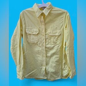 VINTAGE Circa 1990 Cabela's Light Yellow Thick Chamois Flannel Shirt EUC